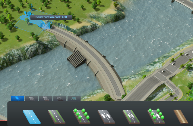 You can even build roads across dams. Hopefully someone will create a mod with the roads underwater, like MCE.